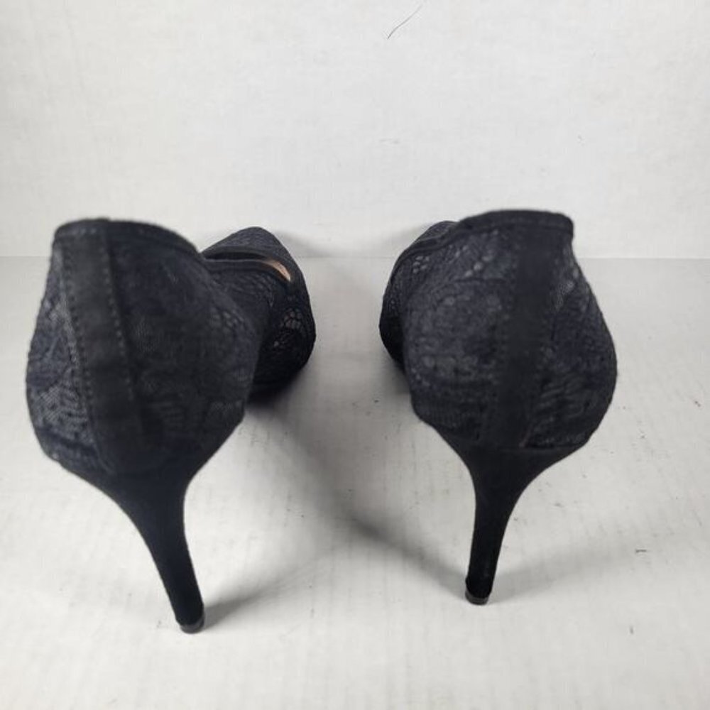 Kelly & Katie Black Open Mesh Lace Misha 3" Heel Shoes Size 9 1/2M - Picture 4 of 9